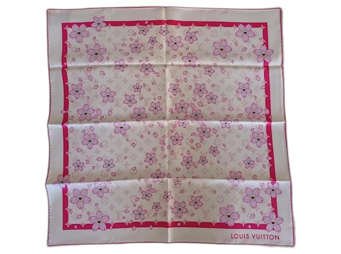 Louis Vuitton LV x Takashi Murakami - Carré 70 Monogram Cherry Blossom Pink Silk  ref.2156515