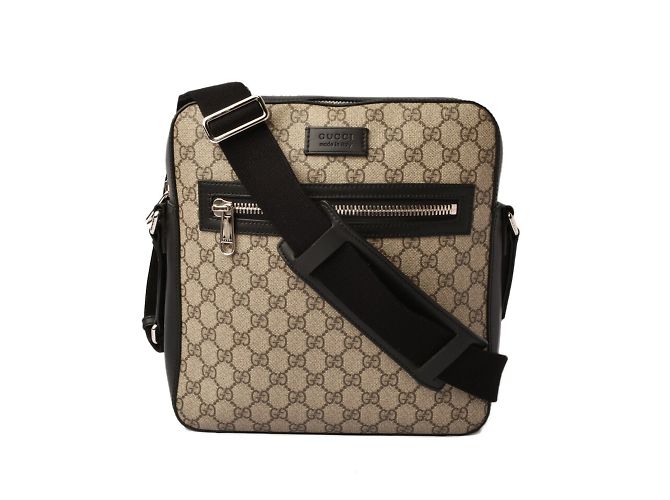 Bolsa Messenger Gucci GG Plus Marrom Bege