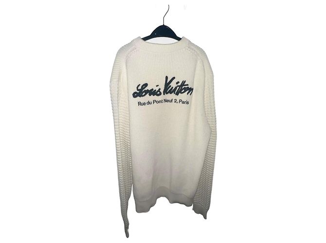 Pull Louis Vuitton Rue du Pont Neuf Blanco Blanco roto