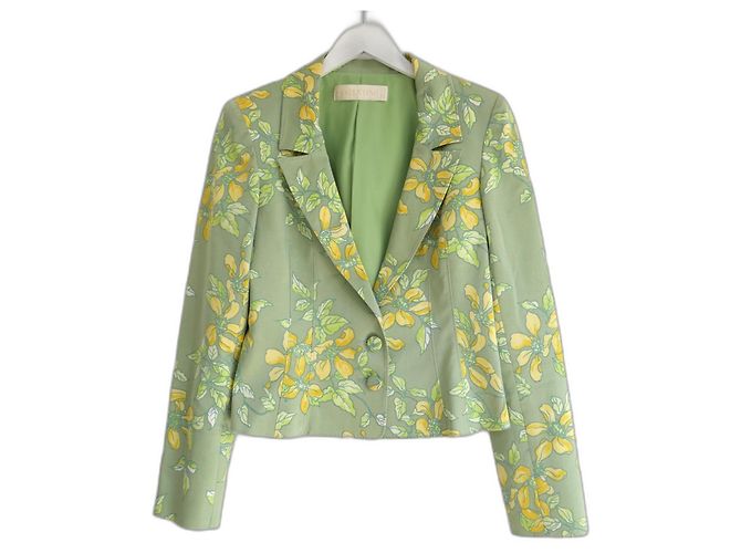 Giacca blazer floreale cinese Valentino Primavera 2006 Verde