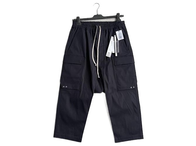 Rick Owens Lido 24 Cargo Cropped Pants Black