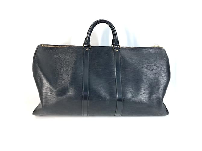 Louis Vuitton Epi Keepall 55 Travel Bag Black Leather  ref.2157065