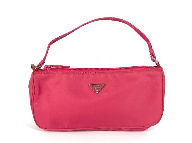 Bolso con placa de logo triangular Prada MV633 Rosa
