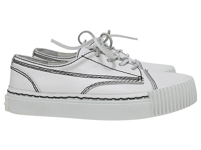Tênis baixos Alexander Wang Perry em couro branco Cru
