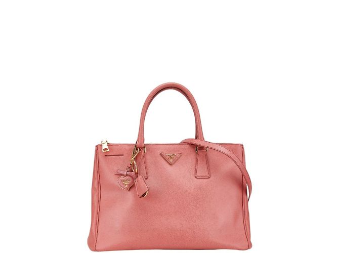 Saffiano Bolsa de mão Prada Triangle Plate Galleria