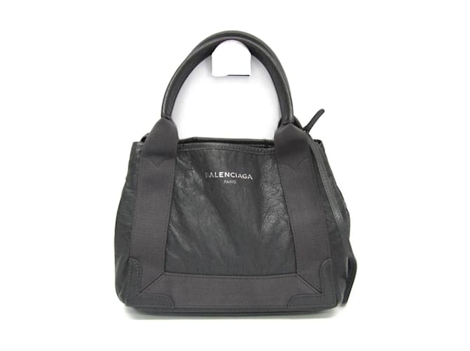 Balenciaga Navy Cabas XS 390346 Handbag Dark grey Leather  ref.2157782