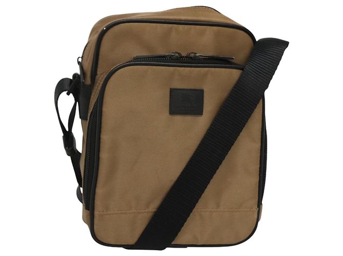 Borsa a spalla in nylon beige Burberry Black label Auth bs24395