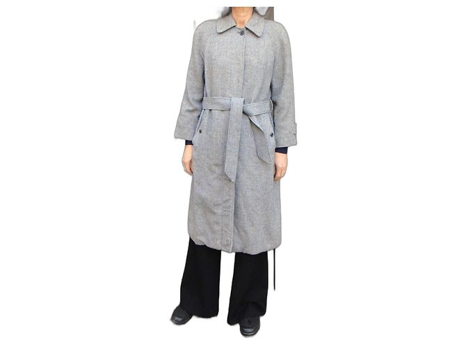 Abrigo Burberry de tweed gris