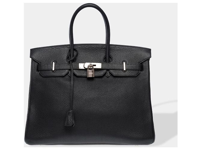 Hermès HERMES Birkin 35 Bag in Black Leather - 102639