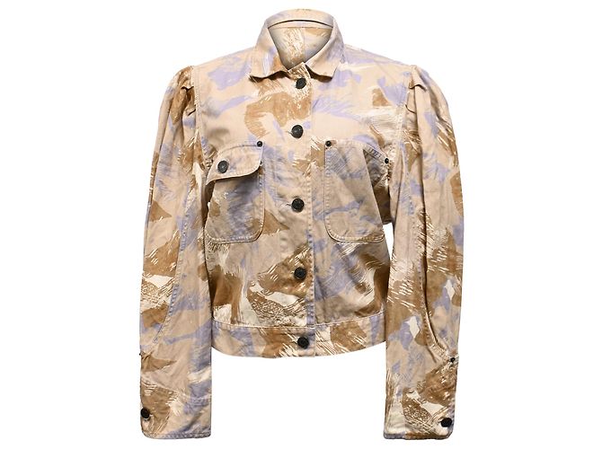 Chaqueta impresa Itora Isabel Marant en algodón marrón