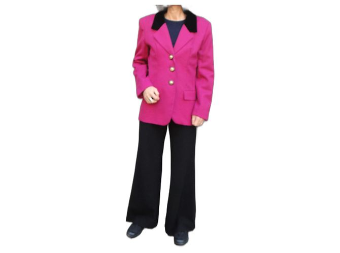 Autre Marque Norman Hartnell Wolljacke Fuchsia Fuschia
