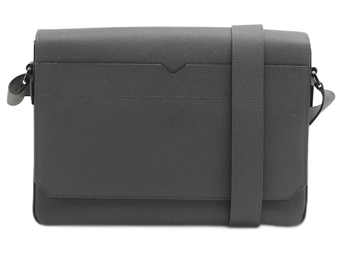 Valextra Leather Shoulder Bag V-Line in Gray Brown  ref.2158459