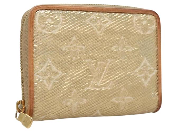 LOUIS VUITTON Monogram Laminated Jacquard Zippy Coin Purse M82483 Auth KD245 Golden Cloth  ref.2158817