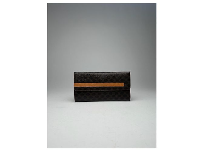 Céline Vintage Celine Triomphe Leather Monogram Wallet Brown