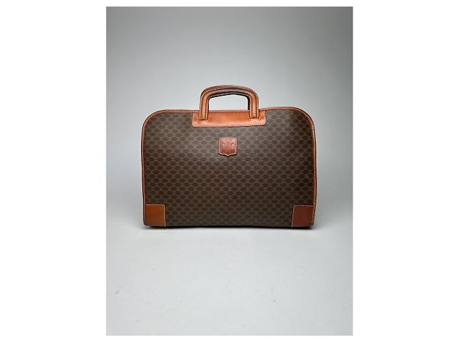 Céline Valigetta in pelle monogramma vintage Celine Paris marrone