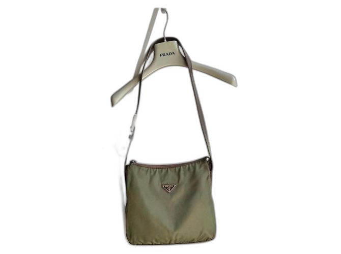 Sac à épaule en nylon vintage Prada - Vert