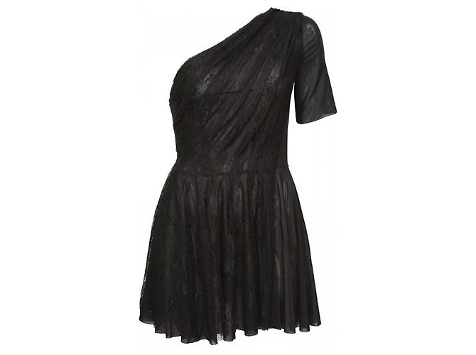 Christopher Kane x Topshop Minikleid mit einer Schulter aus Spitze Größe XL Schwarz