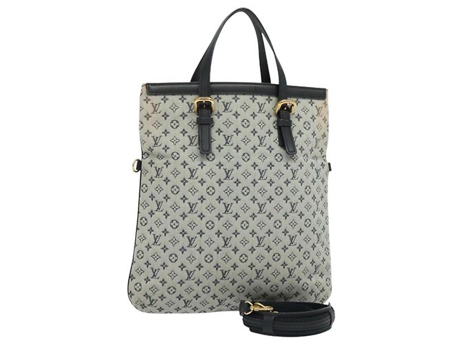 LOUIS VUITTON Borsa Tote Mini Franoise Monogramma 2way Blu M92208 LV Auth KD446