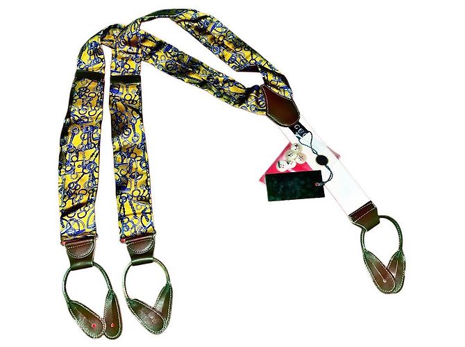 Echte Gucci Tom Ford Seiden-Horsebit-Träger Gelb