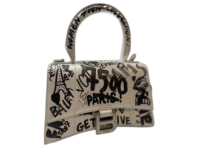 Autre Marque Balenciaga Mini Bolso de Mano Blanco de Cuero