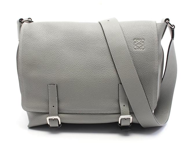 Loewe Leather Military Messenger Shoulder Bag Grey Pony-style calfskin  ref.2160413