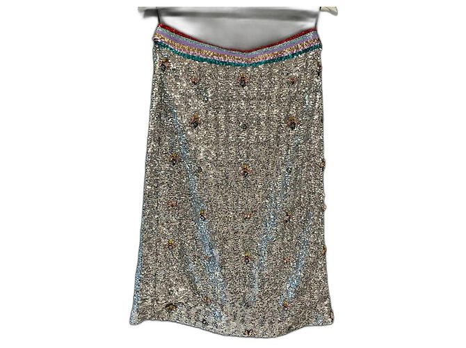 Mary Katrantzou Gonna decorata Sigma Argento