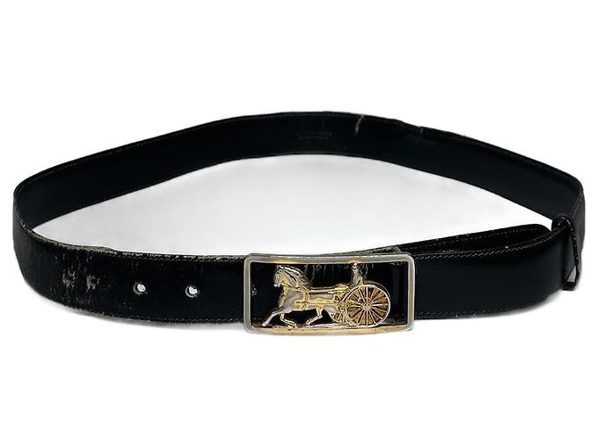 Céline Vintage Celine Paris Leather belt black