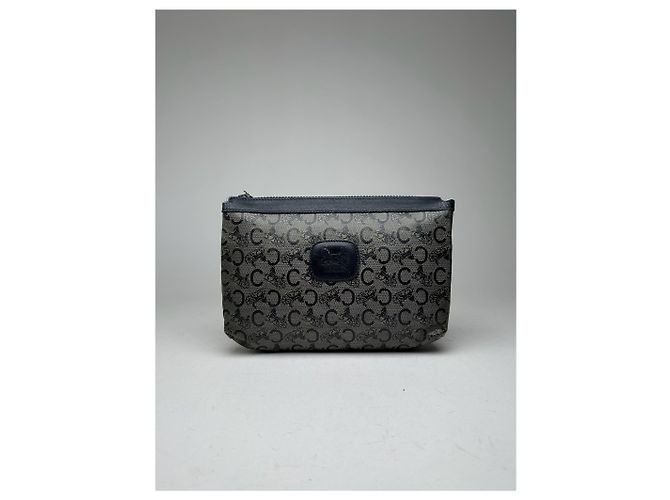 Céline Clutch de couro Monograma Macadam vintage da Celine Paris Preto