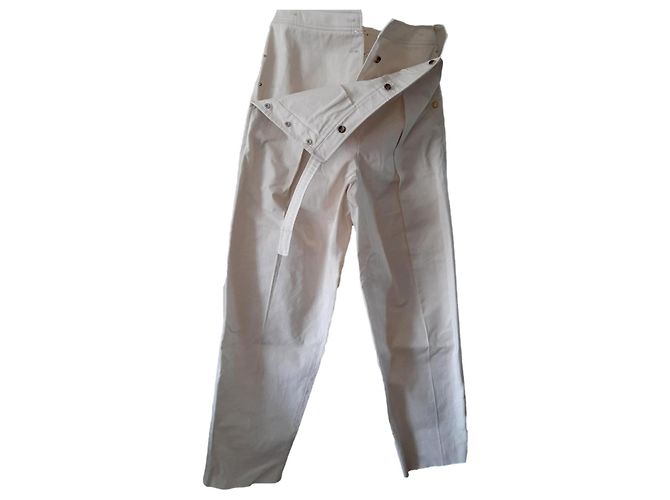 Hermès Baumwollhose Farbe Eggshell Größe 38 Aus weiß