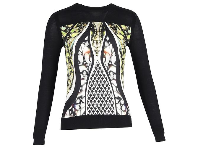 Peter Pilotto bedruckter Pullover aus schwarzer Wolle