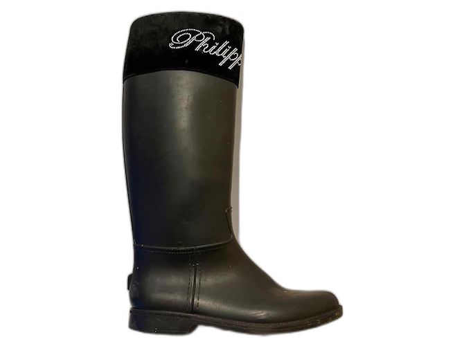 Philipp Plein Crystal embellished Wellingtons Black