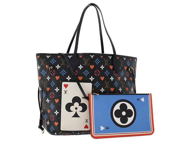LOUIS VUITTON Monogram Game On Neverfull MM Sac à main M57483 LV Auth 46152S Noir