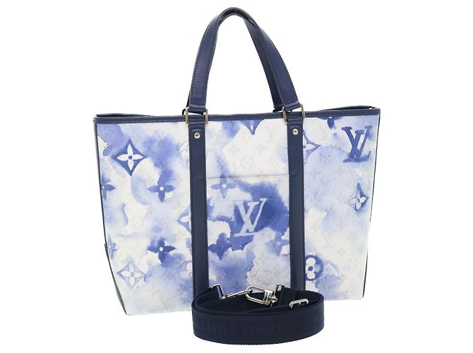 LOUIS VUITTON Borsa da Weekend Monogram Water Color PM Blu M45756 Auth 50808S