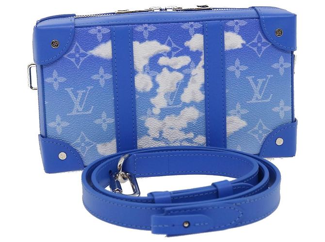 LOUIS VUITTON Monogram Clouds Soft Trunk Wallet Borsa a Spalla M45432 Auth 29570S Blu
