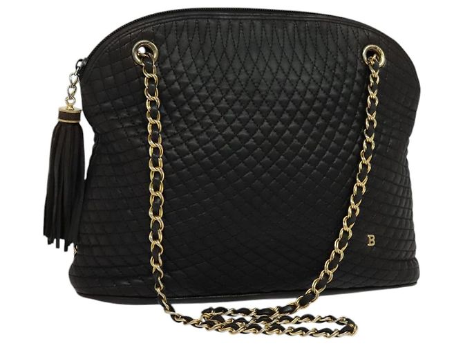 Borsa a spalla BALLY in pelle nera Auth 117884 Nero