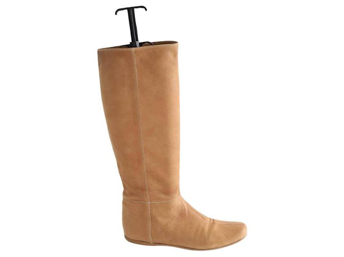 Prada Botas de couro camel Camelo