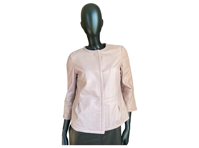 Weekend Max Mara pink lamb leather jacket
