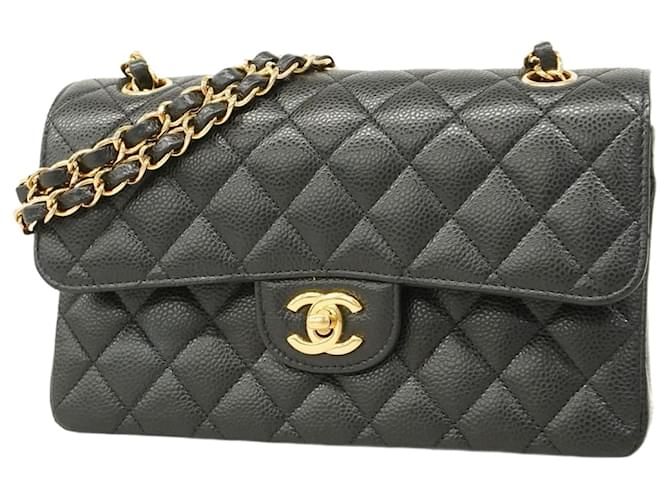Chanel Black Grained Calfskin Shoulder Bag  ref.2164369