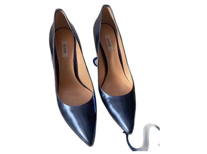 Guess High Heels Blue Leather