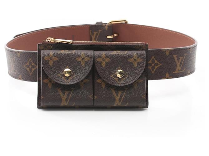 Louis Vuitton Santur Pochette Duo Monogram Waist Bag Brown Patent leather  ref.2164583