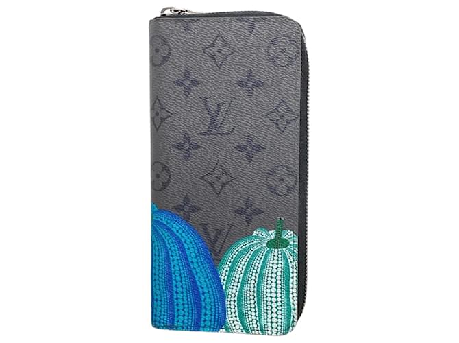 Louis Vuitton Long Wallet Monogram Eclipse Zippy Vertical Brown Black  ref.2164669