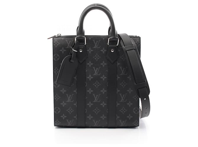 Louis Vuitton Sac Plat Cross Monogram Eclipse Handbag Black Cloth  ref.2164709