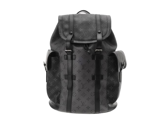 Louis Vuitton Monogram Eclipse Christopher PM Backpack Black Patent leather Cloth  ref.2164790