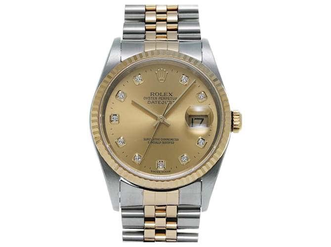 Rolex Datejust 10P Diamond 16233G Champagne/Diamond Men's Watch  ref.2164850