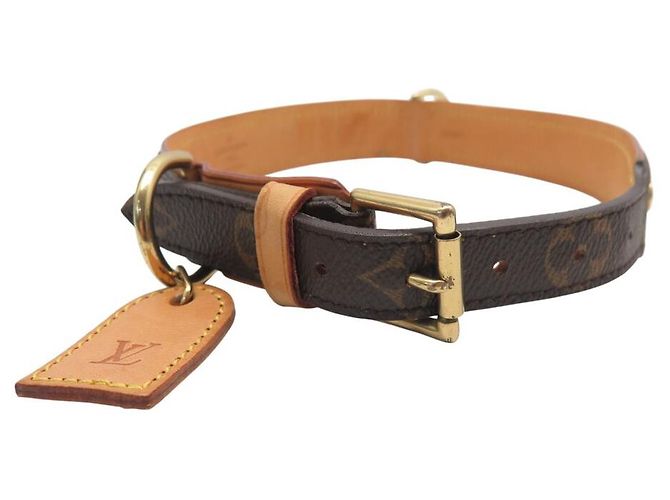 LOUIS VUITTON BAXTER GM M58070 MONOGRAM CANVAS DOG COLLAR Brown