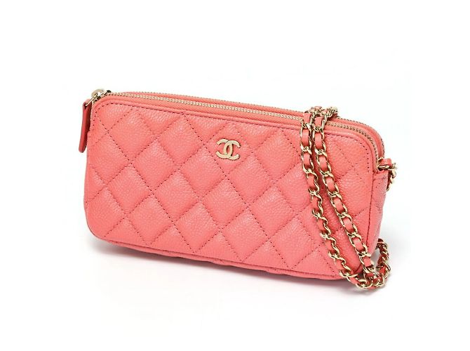 Bolsa de ombro Chanel Matelassé com corrente Rosa