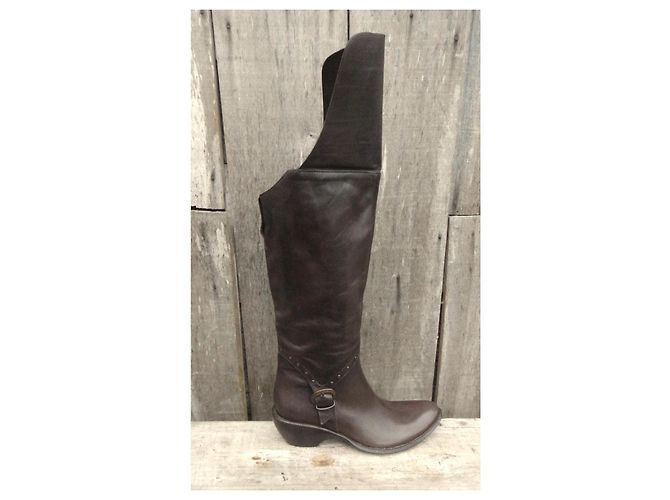 Autre Marque Botas Fru.it de cuero marrón oscuro