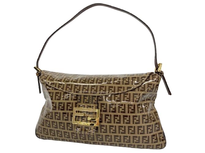 Fendi Zucchino Handbag Brown Leather  ref.2166591
