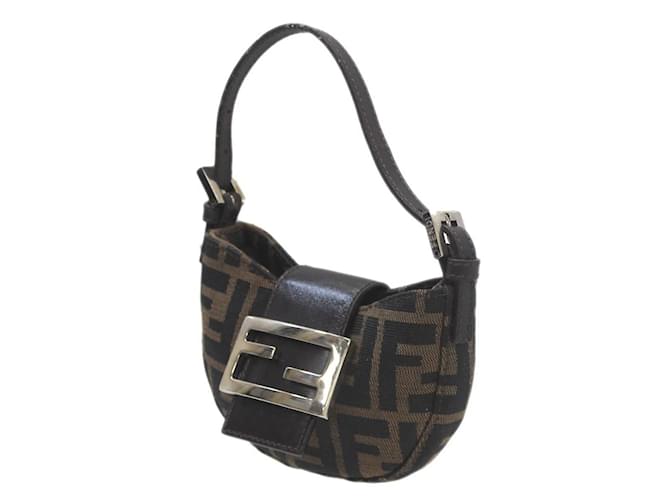 Zucca Fendi Mini Croissant Hand Pouch Black Khaki  ref.2166683
