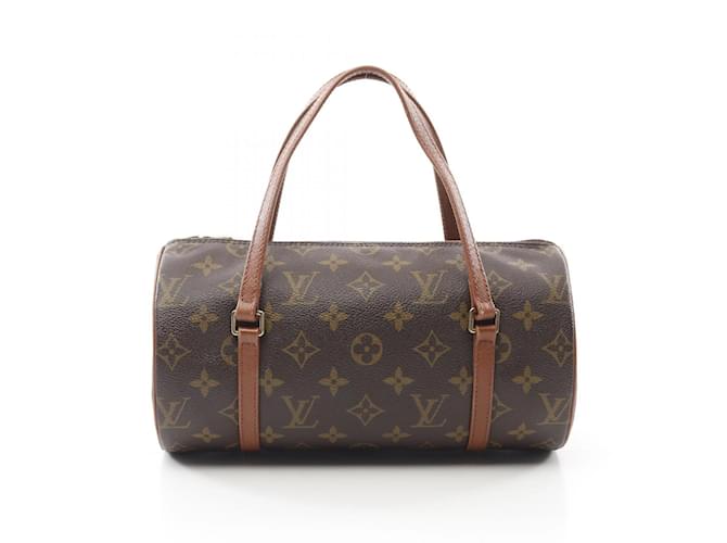 Louis Vuitton Papillon 26 Monogram Handbag Brown Leather Cloth Plastic  ref.2166770